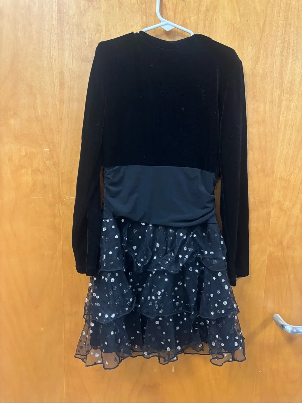 Iz Byer Black Sequin Tiered Dress with Bolero